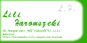 lili haromszeki business card